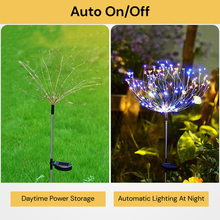 2PCs LED Solar Firework Light