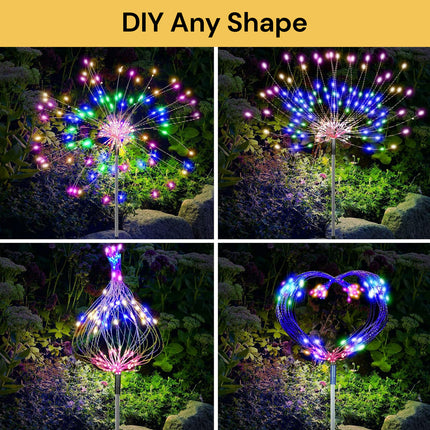 2PCs LED Solar Firework Light