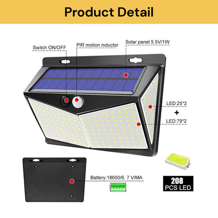 208LEDs Motion Sensor Solar Light