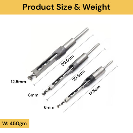 3PCs Square Hole Drill Bits
