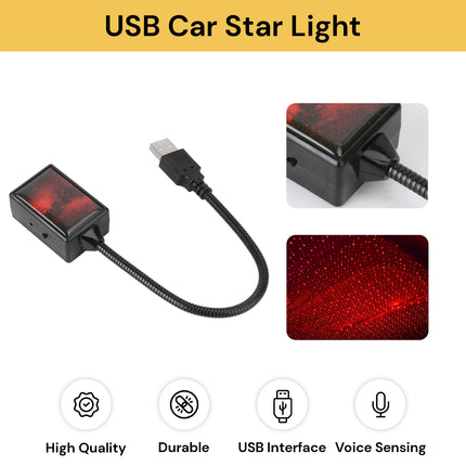 USB Car Auto Rotating Star Light