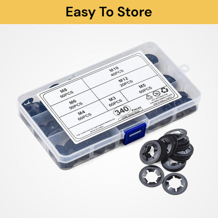 340PCs Internal Tooth Starlock Washer Kit