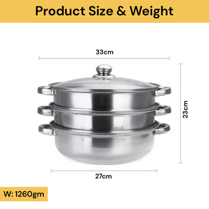 3 Tier Stainless Steel Steamer