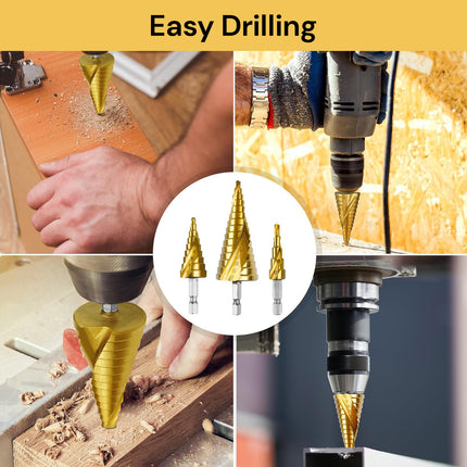 3PCs HSS Step Drill Set