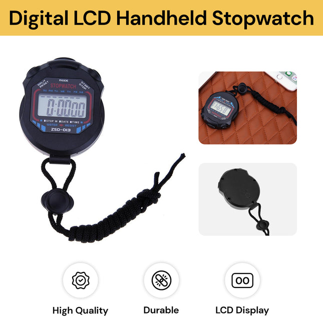 Digital LCD Handheld Stopwatch