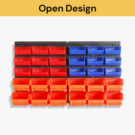 30Pc Wall Mounted Storage Bins