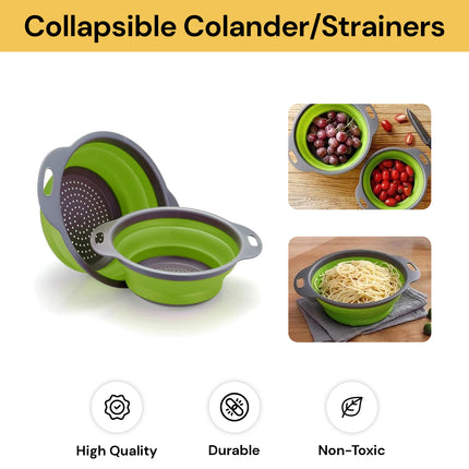 2PCs Collapsible Colander/Strainers