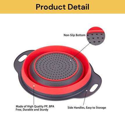 2PCs Collapsible Colander/Strainers