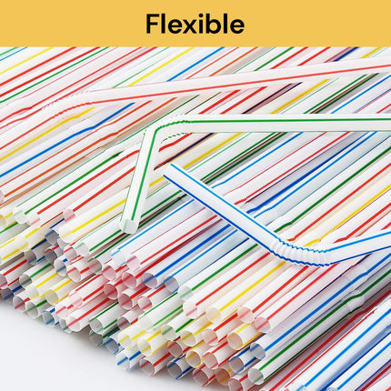 100pcs Flexible Disposable Straws - BPA-Free, Eco-Friendly