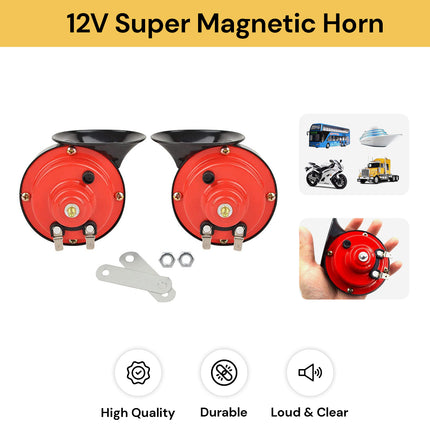 2PCs 12V Super Magnetic Horn