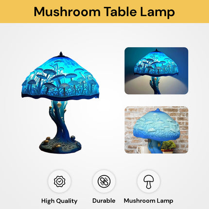 Mushroom Stained Glass Table Lamp