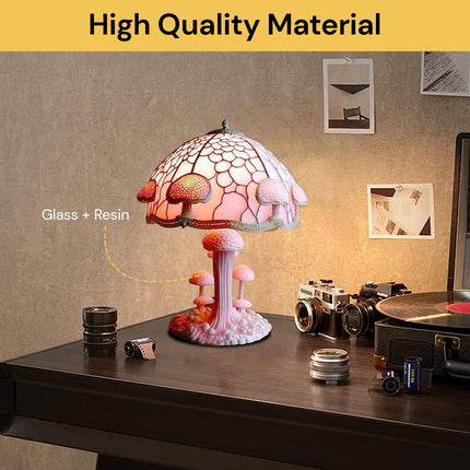 Mushroom Stained Glass Table Lamp