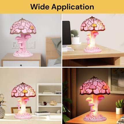 Mushroom Stained Glass Table Lamp