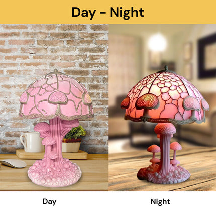 Mushroom Stained Glass Table Lamp