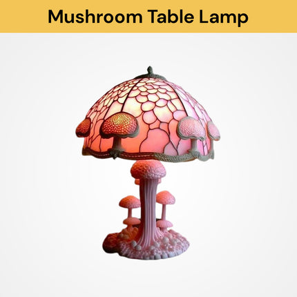 Mushroom Stained Glass Table Lamp