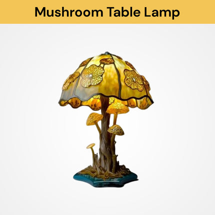 Mushroom Stained Glass Table Lamp