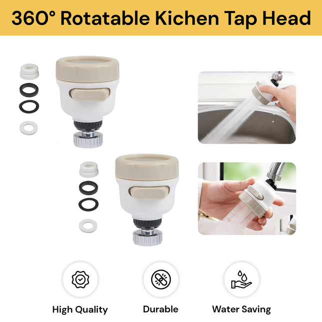 2PCs 360° Rotatable Kitchen Tap Head