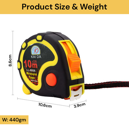 10M Retractable Steel Measure Tape