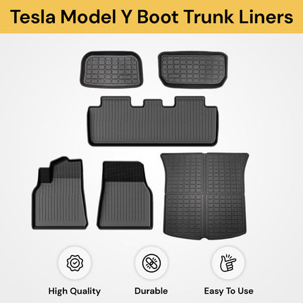 6PCs Tesla Model Y Boot Trunk Liners