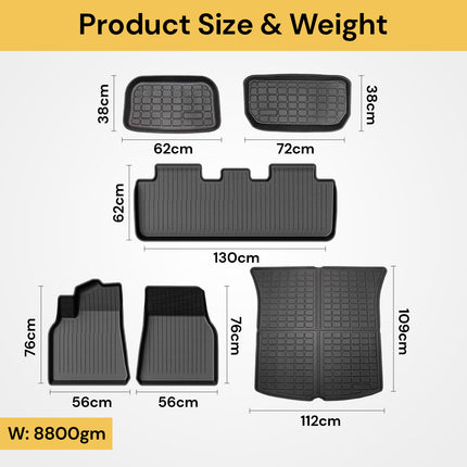 6PCs Tesla Model Y Boot Trunk Liners