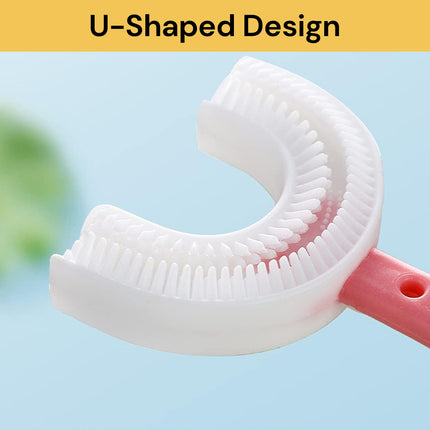 Kids U-Shaped Toothbrush - Soft Bristles, Fun Colors