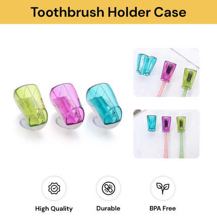 3PCs Toothbrush Holder Case With Suction Cup