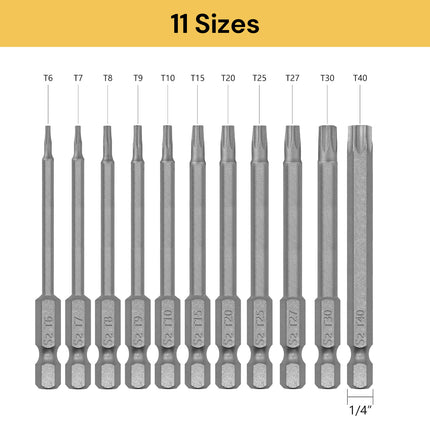 11PCs Torx Head Screwdriver Bit Set