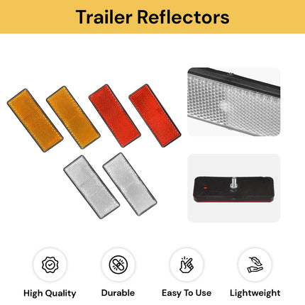 6PCs Red Amber White Trailer Reflectors