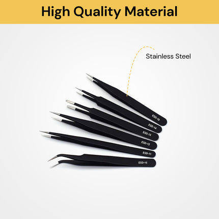 6PCs Precision Tweezers