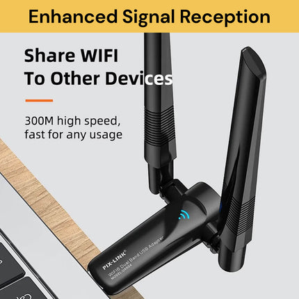 AX1800Mbps WiFi6 Dual Antenna USB Adapter