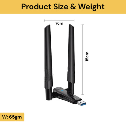 AX1800Mbps WiFi6 Dual Antenna USB Adapter