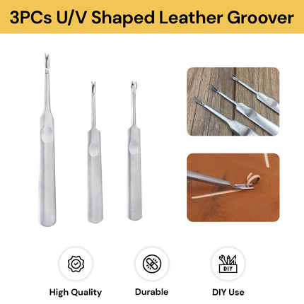 3PCs U/V Shaped Leather Groover