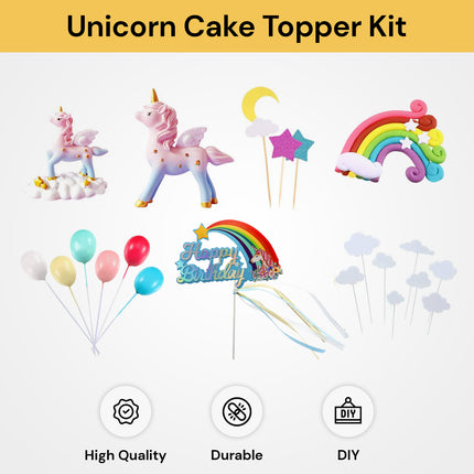 21PCs Unicorn Cake Topper Kit