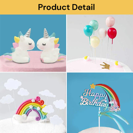 21PCs Unicorn Cake Toppers