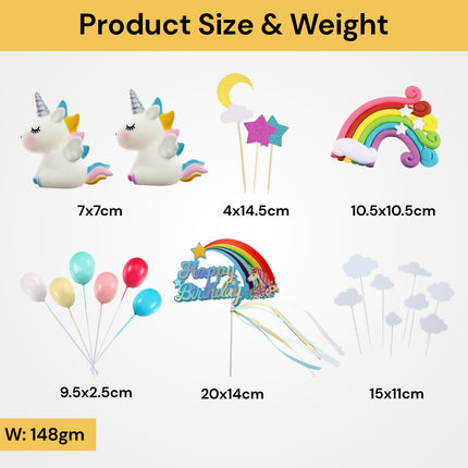 21PCs Unicorn Cake Toppers