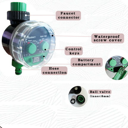 Electronic Water Timer Ball Valve - Battery Operated, Programmable