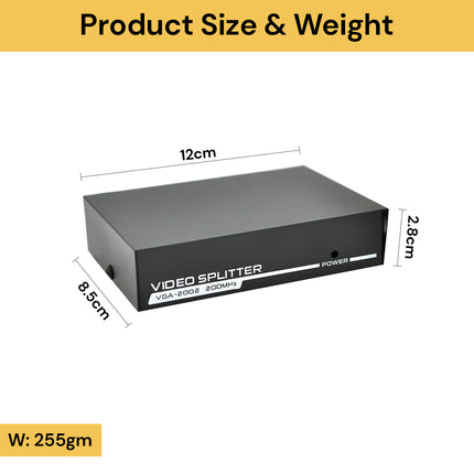 2 Port VGA 200MHz VGA Splitter