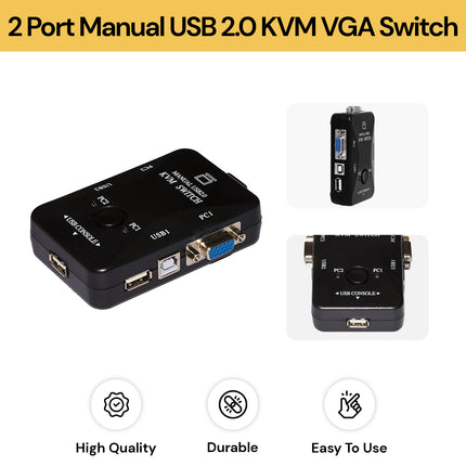 Dual Port Manual USB 2.0 KVM VGA Switch