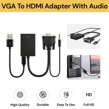 VGA to HDMI Converter Adapter