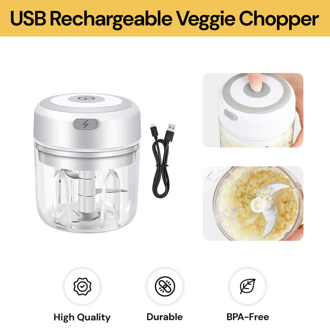 USB Rechargeable Mini Veggie Chopper