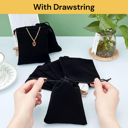 50PCs Drawstring Velvet Pouch