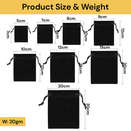 50PCs Drawstring Velvet Pouch