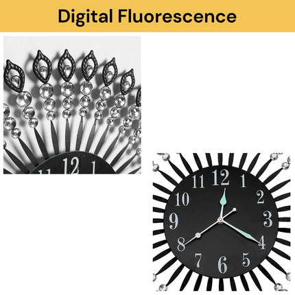 Large Modern Crystal Wall Clock