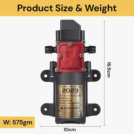 12V Water Pump - Black - High-Flow and Efficient