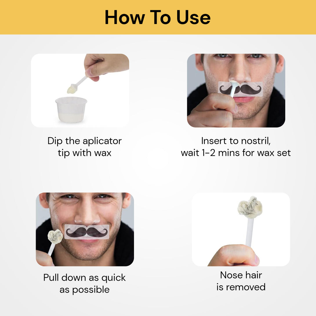 Portable Nose Hair Removal Wax Kit Painless Beads Nose Ear Hair Remover Wax  Measuring Cup Moustache Stencils Tools Set Cosmetic