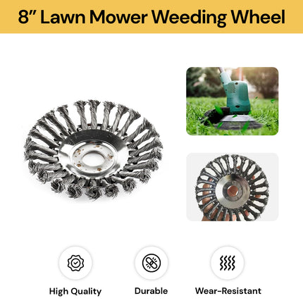8” Lawn Mower Weeding Wheel Brush