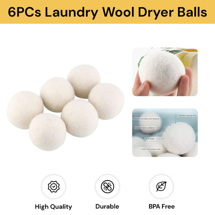 6PCs Laundry Wool Dryer Balls