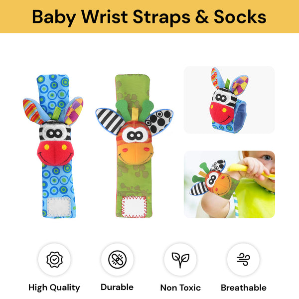 2PCs Baby Infant Developmental Wrist Strap And Socks
