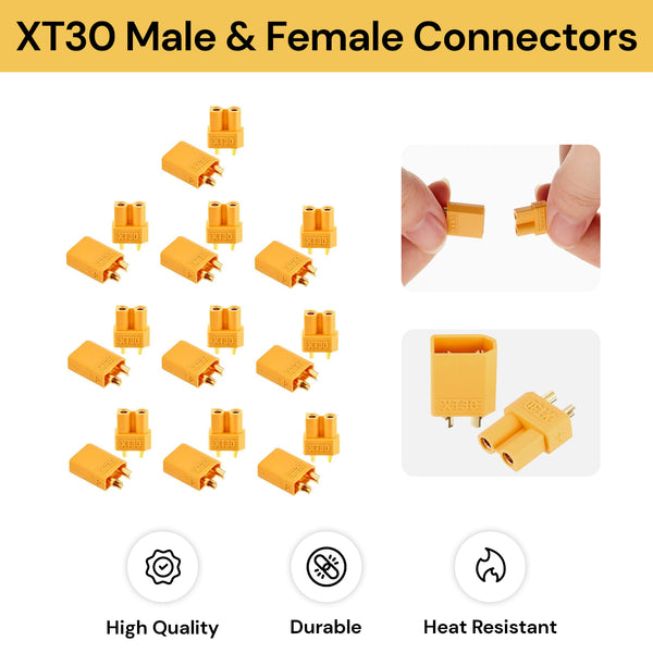 10 Pairs XT30 Male And Female Connectors
