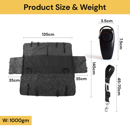 BUY Zipper Dog Car Seat Cover With Belt GET Dog Clicker Whistle - Training Tool FREE